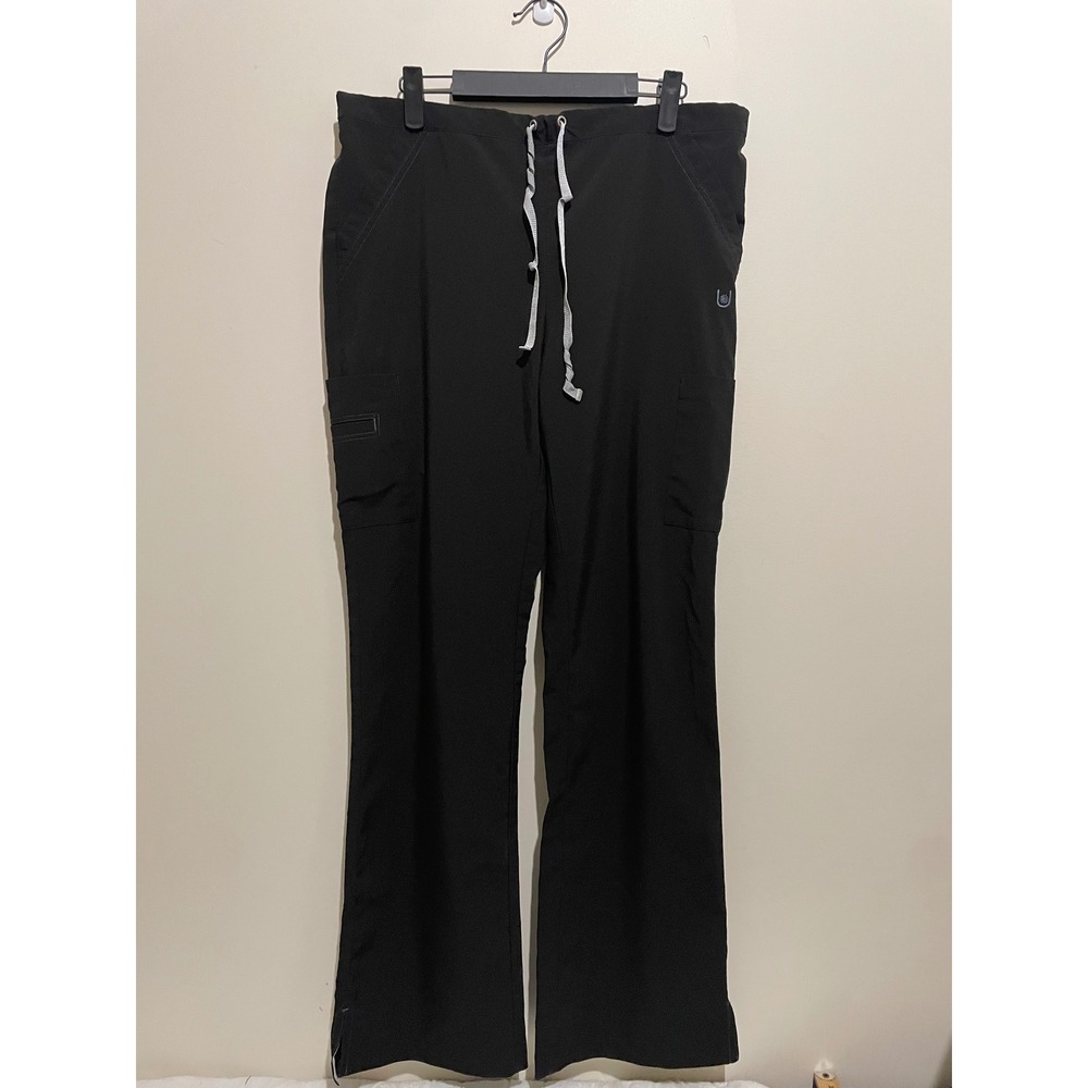 Urbane Performance Women Black Scrub Pants Cargo Drawstring Size Large 31 Inseam